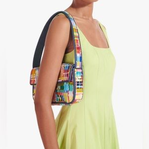 Staud Tommy Beaded Bag in Patchwork Plaid - USED TWICE